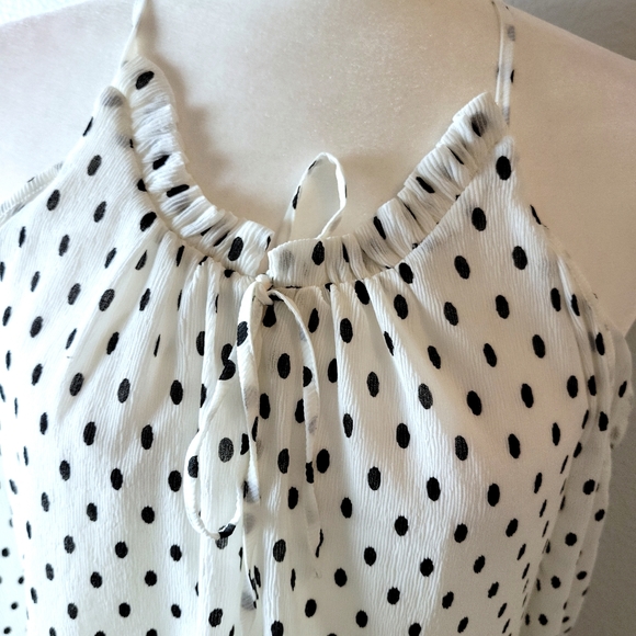 Parker Cold Shoulder Ivory Black Blouse - Picture 4 of 12